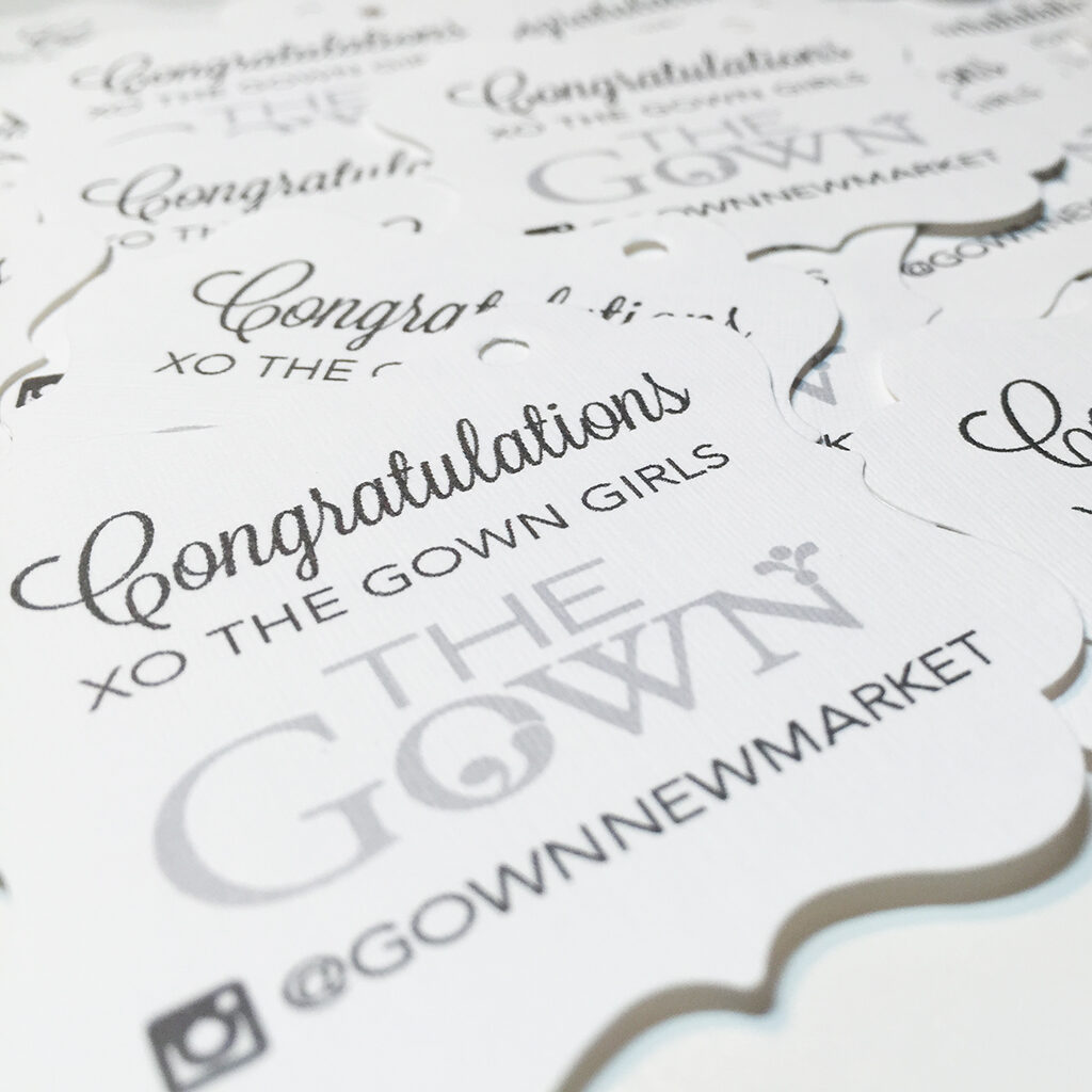 The gown gift tag